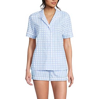 Women's Lands' End Cotton Poplin Pajama Top & Pajama Shorts Set