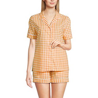 Women's Lands' End Poplin Pajama Top & Pajama Shorts Set