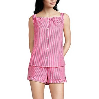 Women's Lands' End Seersucker Pajama Tank Top & Pajama Shorts Set