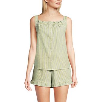 Women's Lands' End Seersucker Pajama Tank Top & Pajama Shorts Set