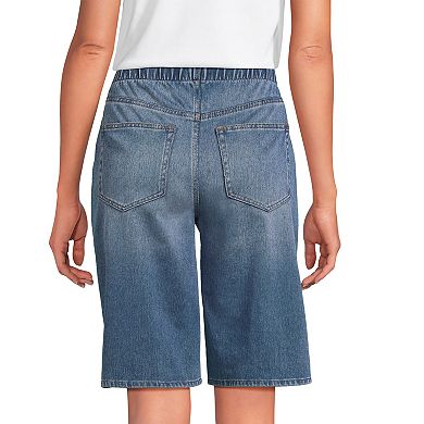 Women's Lands' End High Rise Knit Denim Bermuda Shorts
