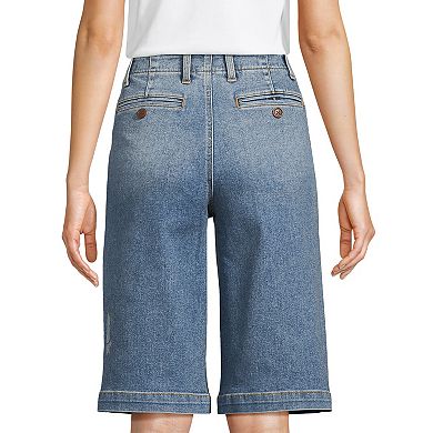 Women's Lands' End Recover Denim Mid Rise Trouser Shorts