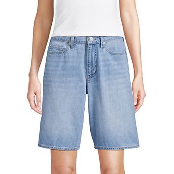Women's Lands' End Lightweight Denim Mid Rise Bermuda Shorts