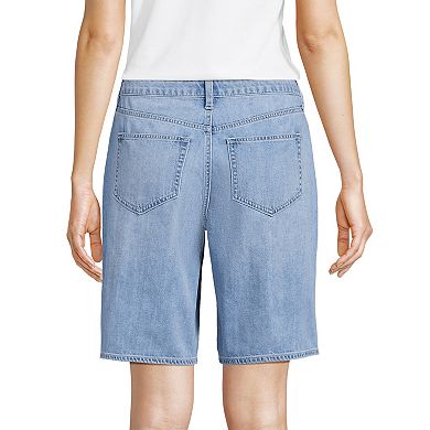 Women's Lands' End Lightweight Denim Mid Rise Bermuda Shorts