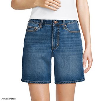 Petite Lands' End Soft Denim Mid Rise Jean Shorts