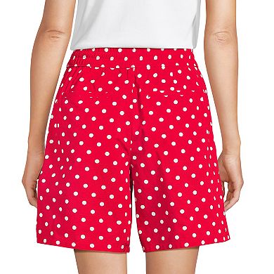 Women's Lands' End High Pull On 7-Inch Poplin Shorts