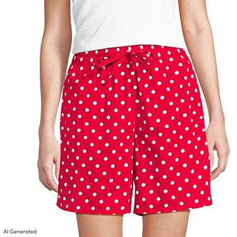 Women's Lands' End High Pull On 7-Inch Poplin Shorts