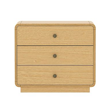MANHATTAN COMFORT Liora Contemporary 3-Drawer Nightstand