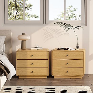 MANHATTAN COMFORT Liora Contemporary 3-Drawer Nightstand