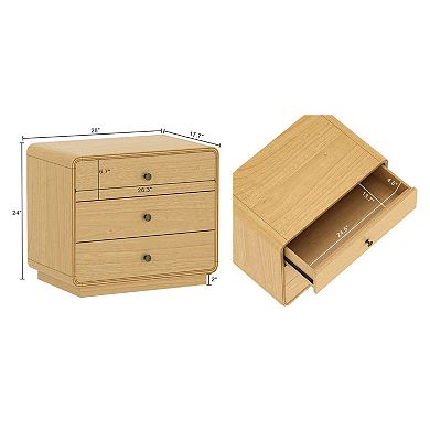 MANHATTAN COMFORT Liora Contemporary 3-Drawer Nightstand