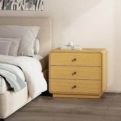 MANHATTAN COMFORT Liora Contemporary 3-Drawer Nightstand