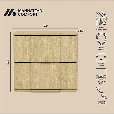 MANHATTAN COMFORT Clive 2-Drawer Nightstand