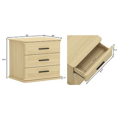 MANHATTAN COMFORT Clifford 3-Drawer Nightstand
