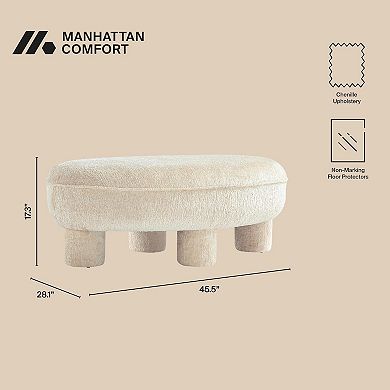 MANHATTAN COMFORT Tribeca Chenille Upholstered Ottoman