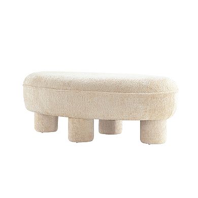 MANHATTAN COMFORT Tribeca Chenille Upholstered Ottoman