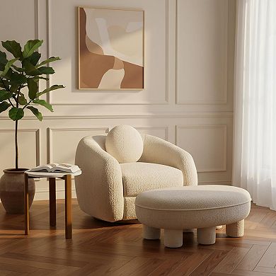 MANHATTAN COMFORT Tribeca Chenille Upholstered Ottoman