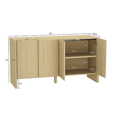 MANHATTAN COMFORT Linda 60-Inch Modern 4-Door Sideboard
