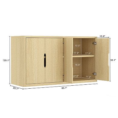 MANHATTAN COMFORT Rivington 60-Inch Modern 4-Door Sideboard