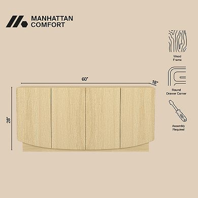 MANHATTAN COMFORT Ardea 60-Inch Contemporary 4-Door Sideboard