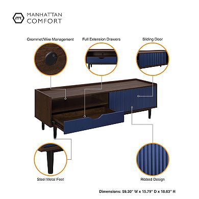 MANHATTAN COMFORT Duane 59-inch Fluted TV Stand