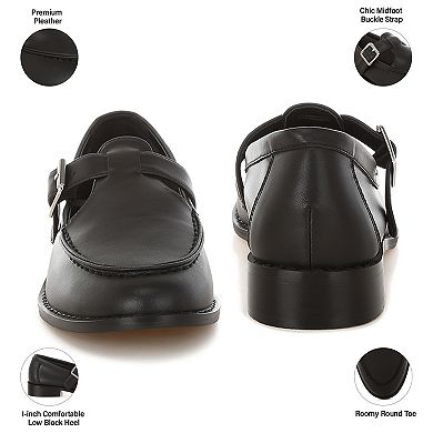 Rag & Co Tesoro Women's Low Heel Mary Jane Loafers