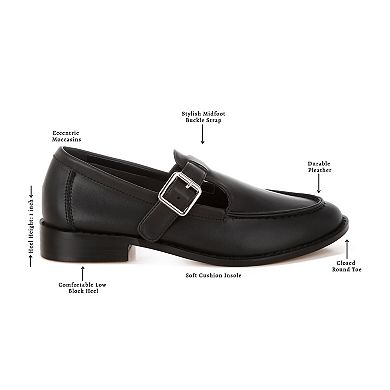 Rag & Co Tesoro Women's Low Heel Mary Jane Loafers