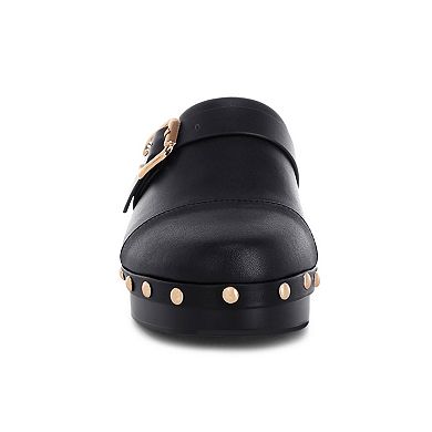 Rag & Co Pinto Mules Women's Block Heel Slip-On Mules