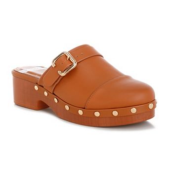 Rag & Co Pinto Mules Women's Block Heel Slip-On Mules