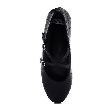 Rag & Co Chirola Women's Pointed Toe Mary Jane Flats