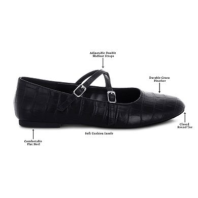 Rag & Co Chirola Women's Pointed Toe Mary Jane Flats