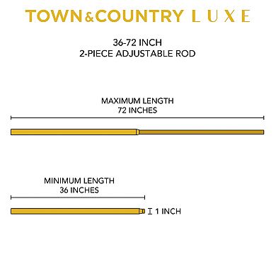 Town & Country Luxe Marbled Flute Curtain Rod and Finial Set