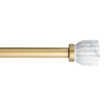 Town & Country Luxe Marbled Flute Curtain Rod and Finial Set
