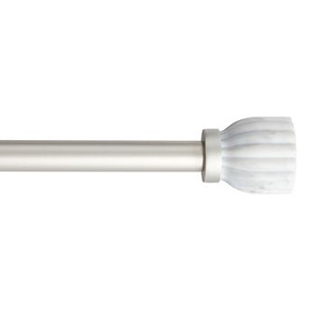 Town & Country Luxe Marbled Flute Curtain Rod and Finial Set