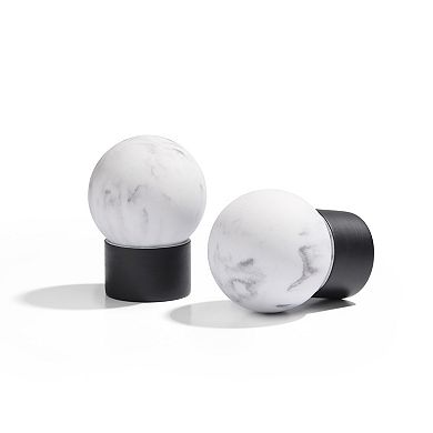 Town & Country Luxe Marbled Sphere Curtain Rod and Finial Set