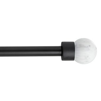 Town & Country Luxe Marbled Sphere Curtain Rod and Finial Set
