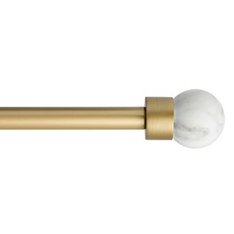 Town & Country Luxe Marbled Sphere Curtain Rod and Finial Set