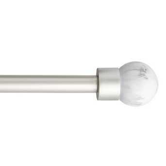 Town & Country Luxe Marbled Sphere Curtain Rod and Finial Set