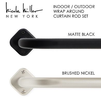 Nicole Miller Patio Country Chic Wrap Around Adjustable Curtain Rod
