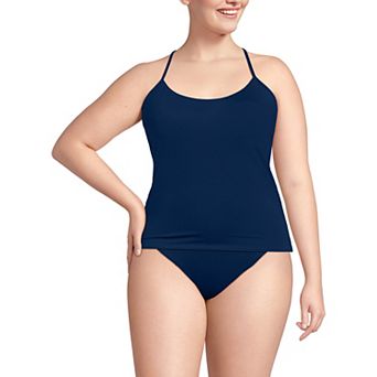 Plus Size Lands' End QuickDry Adjustable Strappy Back Tankini Swim Top