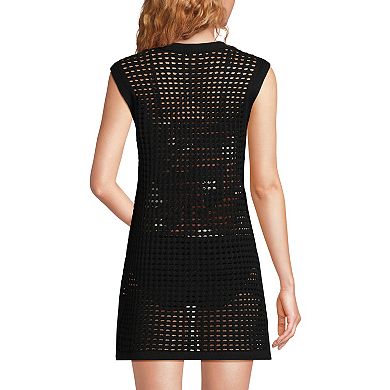 Petite Lands' End Open Knit Tummy Slimmer Cover-Up Dress