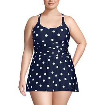 Plus Size Lands' End Essential Tie Back Ruched Dresskini