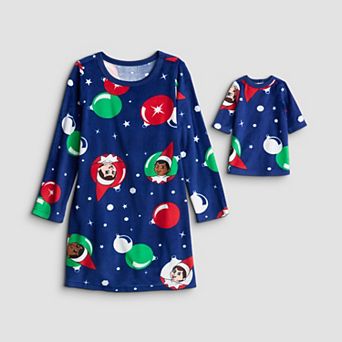 Girls 4-12 Elf On The Shelf Nightgown & Matching Doll Gown