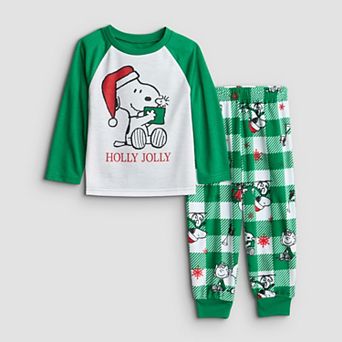 Toddler Jammies For Your Families® Peanuts Holly Jolly Long Sleeve Pajama Top & Pajama Bottoms Set