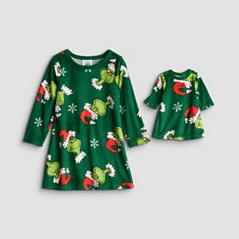 Toddler Girl Jammies For Your Families® How The Grinch Stole Christmas Nightgown & Matching Doll Gown Set