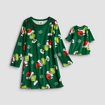 Girls 4-12 Jammies For Your Families® How The Grinch Stole Christmas Nightgown & Matching Doll Gown Set