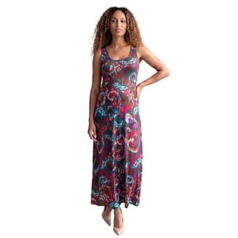 Maternity 24Seven Comfort Apparel Sleeveless A-Line Maxi Dress
