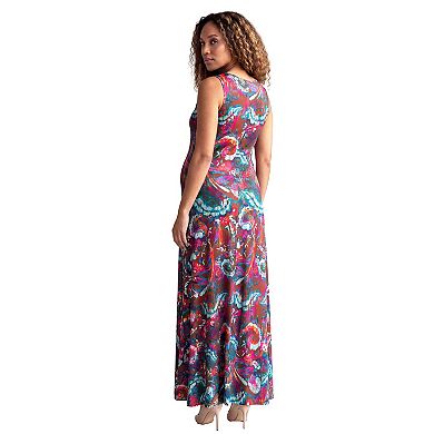 Maternity 24Seven Comfort Apparel Sleeveless A-Line Maxi Dress