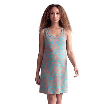 Plus Size Maternity 24Seven Comfort Apparel Abstract Sleeveless Shift Dress