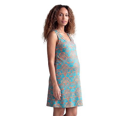 Plus Size Maternity 24Seven Comfort Apparel Abstract Sleeveless Shift Dress