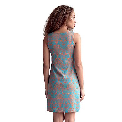 Plus Size Maternity 24Seven Comfort Apparel Abstract Sleeveless Shift Dress